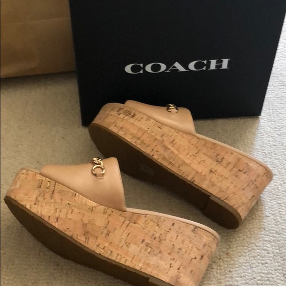 Coach Wendie Wedge Platform Beige size 7 - Picture 3 of 5